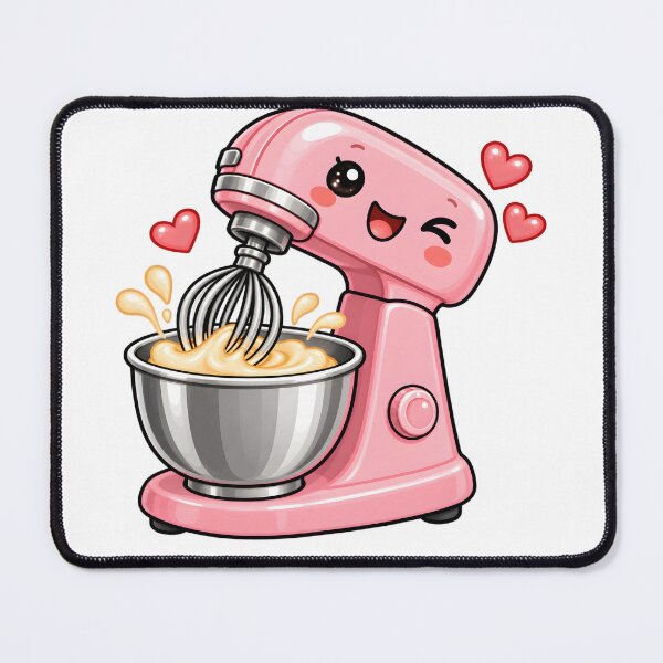 Item preview, Cute Kawaii Pink Stand Mixer with Happy Face designed and sold by TinyWeird.