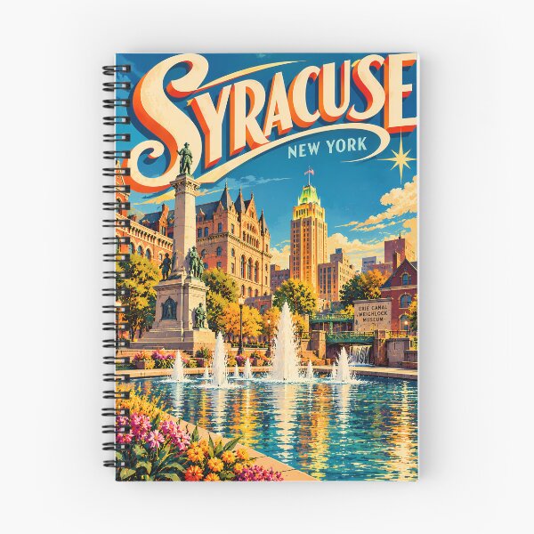Item preview, Syracuse Fountains, History, and Autumn Light Vintage Poster designed and sold by potseed21.