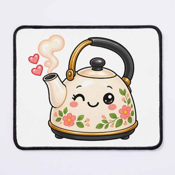 Item preview, Cute Kawaii Floral Tea Kettle with Heart-Shaped Steam designed and sold by TinyWeird.