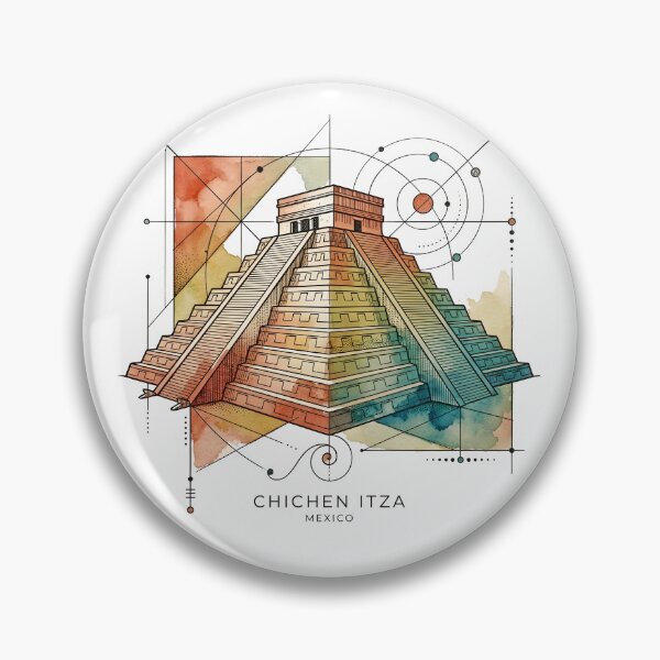Item preview, Chichen Itza Geometric Mayan Pyramid Illustration designed and sold by EdwinkOne.