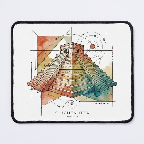 Item preview, Chichen Itza Geometric Mayan Pyramid Illustration designed and sold by EdwinkOne.