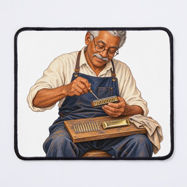 Item preview, Harmonica Repair Artisan Vintage Portrait designed and sold by Drip stamp.