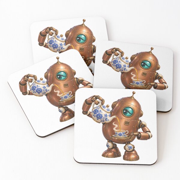 Item preview, Retro Robot Pouring Porcelain Afternoon Tea designed and sold by Drip stamp.