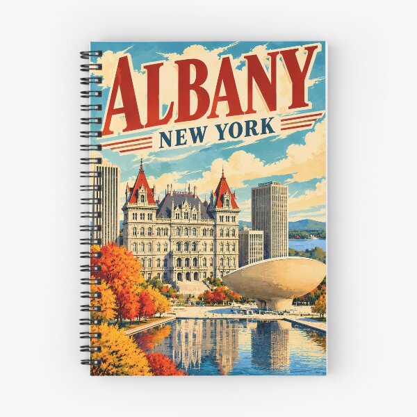 Item preview, Retro Albany Skyline Travel Poster - Vintage Travel Poster designed and sold by potseed21.