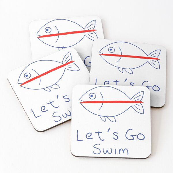 Item preview, Let's Go Swim Cute Fish Doodle Art designed and sold by BluelinesCo.