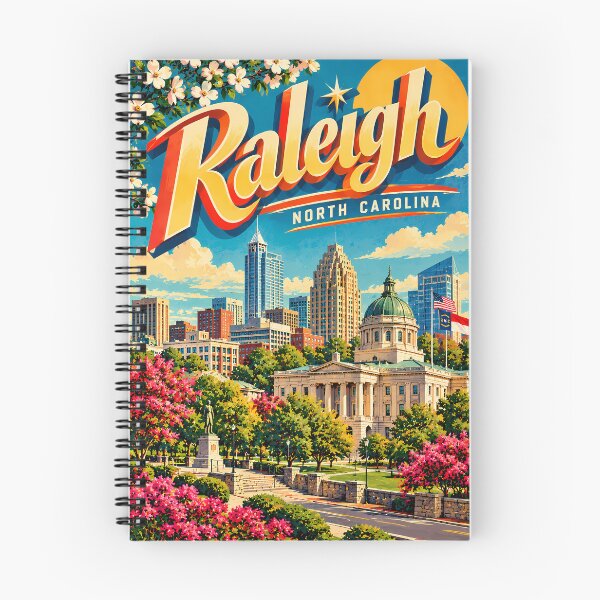 Item preview, Raleigh Retro Travel Poster - Vintage Cityscape - Transport Yourself to Raleigh with designed and sold by potseed21.
