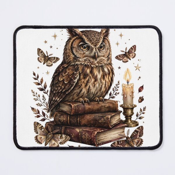 Item preview, Dark Academia Owl on Antique Books With Candle designed and sold by Wild Shades.