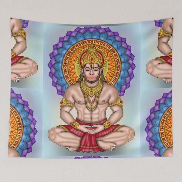 Item preview, Lord Hanuman Digital Drawing | Hindu Deity Spiritual Artwork designed and sold by Harshit_Digital_Arts.