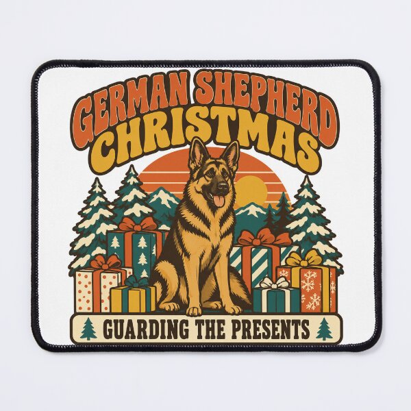 Item preview, German Shepherd Christmas Gift - Guarding The Presents designed and sold by RedRubyBubble.
