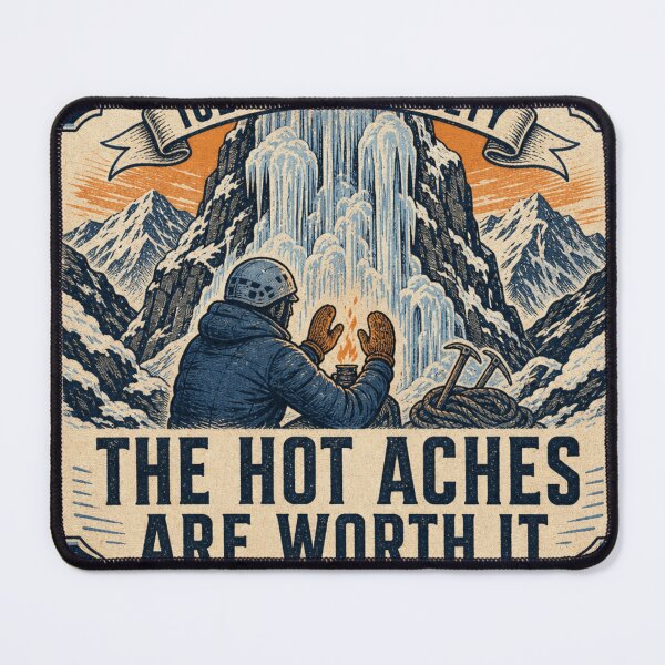 Item preview, The Hot Aches Are Worth It Ice Climbing Badge designed and sold by BoosterShop.