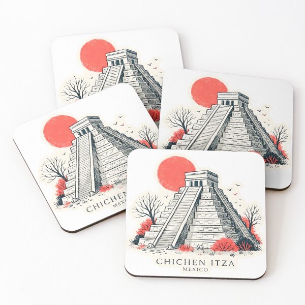 Item preview, Chichen Itza Mayan Pyramid in Retro Style designed and sold by EdwinkOne.