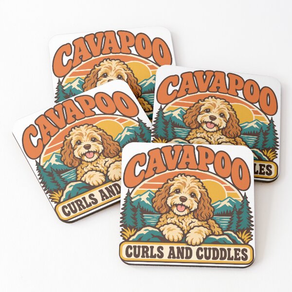 Item preview, Cavapoo Gift - Curls And Cuddles designed and sold by RedRubyBubble.