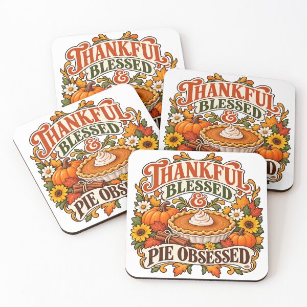 Item preview, Thankful Blessed and Pie Obsessed – Thanksgiving Pumpkin Pie Retro Fall Design designed and sold by BakersTees.