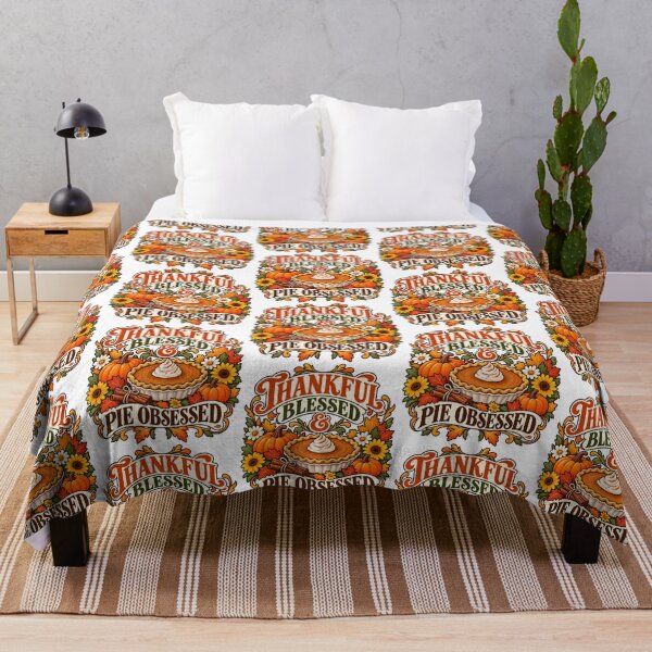 Item preview, Thankful Blessed and Pie Obsessed – Thanksgiving Pumpkin Pie Retro Fall Design designed and sold by BakersTees.