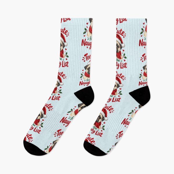 Item preview, Too Cute for the Naughty List – Christmas Pug designed and sold by SweetLilith.