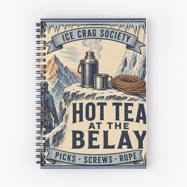 Item preview, Hot Tea at the Belay Climbing Gift Badge designed and sold by BoosterShop.