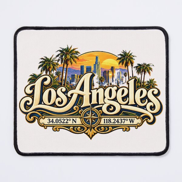Aperçu de l'œuvre Longitude et latitude de Los Angeles créée et vendue par ArtPixs.