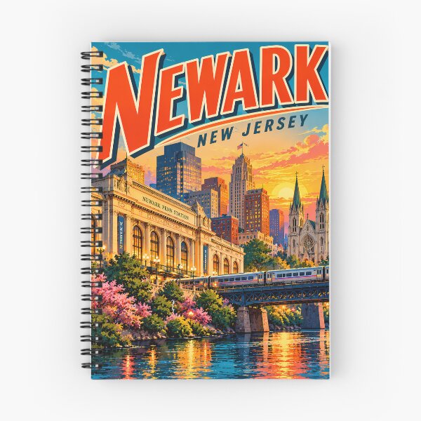 Item preview, Newark Sunset Transit Poster: Vintage Cityscape - Serene and Nostalgic designed and sold by potseed21.