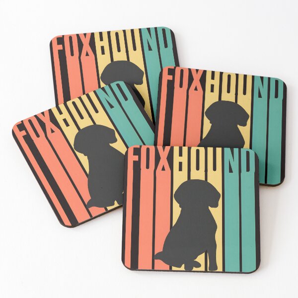 Item preview, Retro Foxhound Dog Silhouette  Stripes designed and sold by QueenLeachqq.