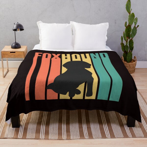 Item preview, Retro Foxhound Dog Silhouette Stripes designed and sold by QueenLeachqq.