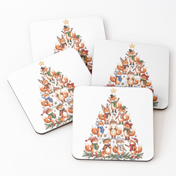 Item preview, Red Foxes Holiday Tree designed and sold by Tiffany Roy.