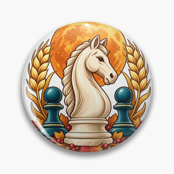Item preview, Chess Knight and Pawns Beneath an Autumn Harvest Moon designed and sold by skyartdesign.