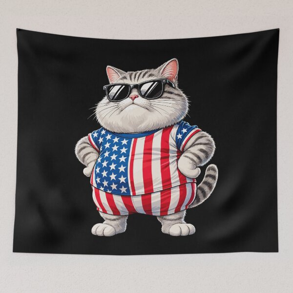 Item preview, Patriotic Cat Sunglasses American Flag Funny Feline Design designed and sold by stmpdwrld.