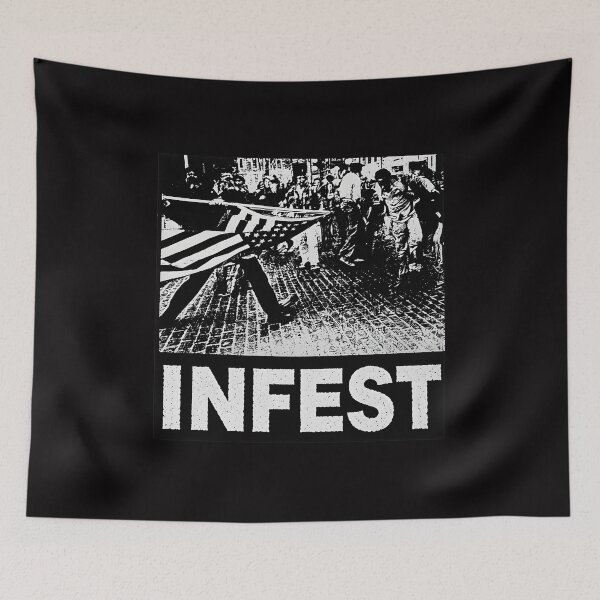 Item preview, INFEST American Flag Protest Illustration designed and sold by ValentinCasevc.