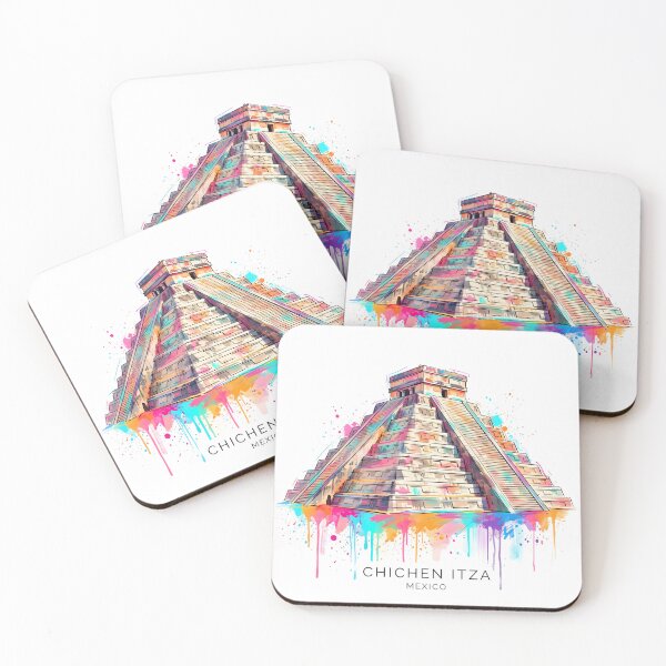 Item preview, Chichen Itza Neon Watercolor Splash Art designed and sold by EdwinkOne.