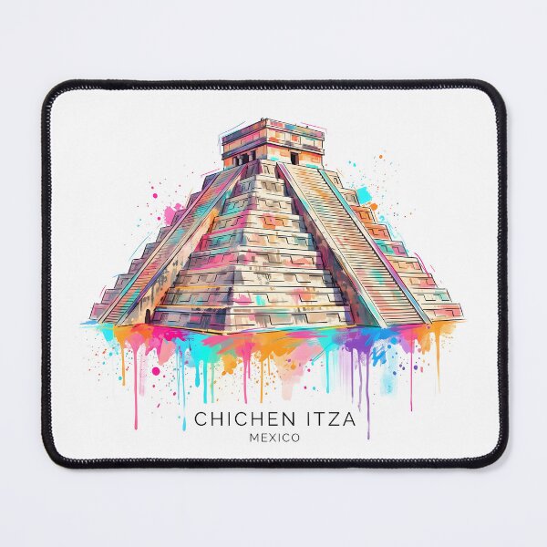 Item preview, Chichen Itza Neon Watercolor Splash Art designed and sold by EdwinkOne.