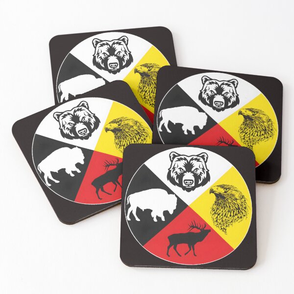 Item preview, Medicine Wheel Animals Spiritual Symbol Art designed and sold by Ahkamnash.