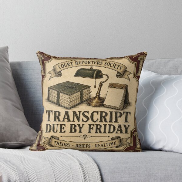 Item preview, Transcript Due by Friday Legal Transcription Badge designed and sold by BoosterShop.