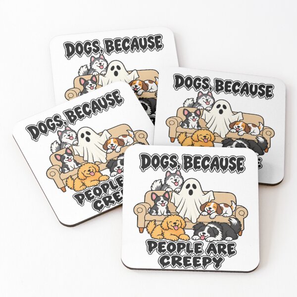 Item preview, Dogs Because People Are Creepy | Halloween Ghost and Dogs Chillin on the Couch | Dog Lover Design designed and sold by BakersTees.