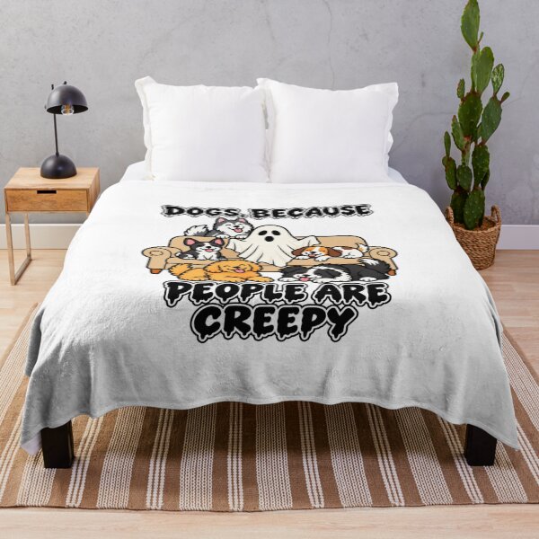 Item preview, Dogs Because People Are Creepy | Halloween Ghost and Dogs Chillin on the Couch | Dog Lover Design designed and sold by BakersTees.