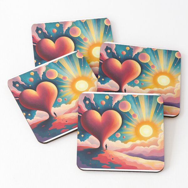 Item preview, Where Love Meets the Sun – Whimsical Heart Landscape designed and sold by tambanow.