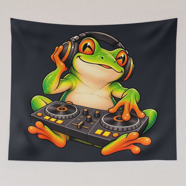 Item preview, DJ Frog Mixing on Turntables designed and sold by ImagenFusionP.