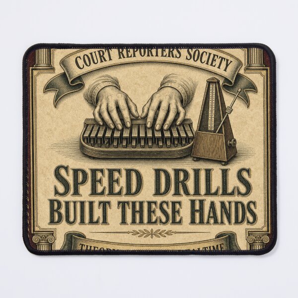 Item preview, Speed Drills Built These Hands Steno Student Badge designed and sold by BoosterShop.