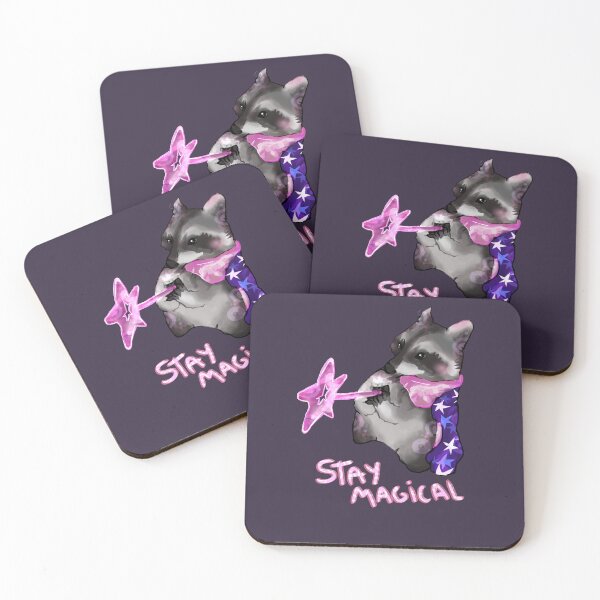 Item preview, Stay magical raccoon wizard | Cute Fantasy Art designed and sold by pinkybat.