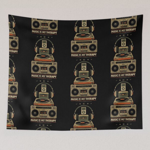 Item preview, Retro Music Equipment – Music Is My Therapy designed and sold by Nacho Average Designs.