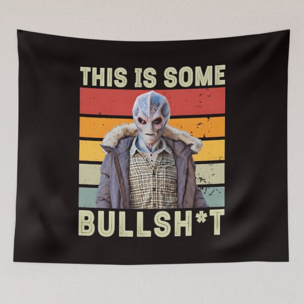Item preview, Retro Alien Retro Stripes Bullsh*t Humor  designed and sold by Sadeetfel.