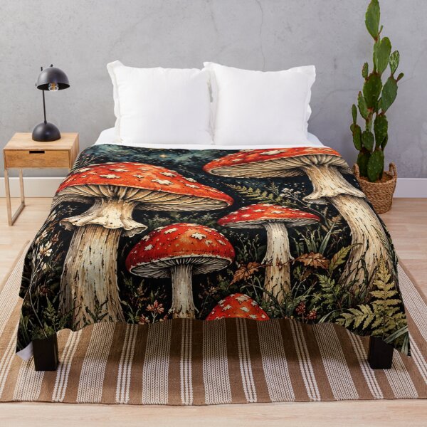 Item preview, Enchanted Mushroom Forest – Celestial Moon and Stars Botanical Art designed and sold by ndesigns1.