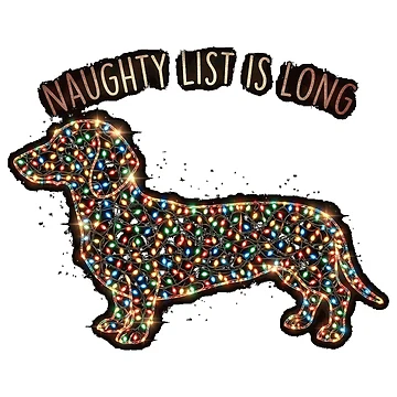 Vorschaubild zum Design Naughty list is long, dachshund with Xmas lights pattern for Badbones Classic T-Shirt von BeZTo