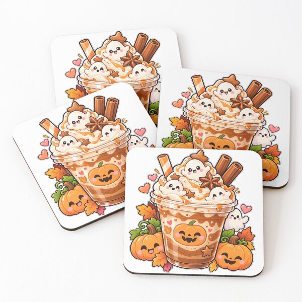 Item preview, Ghostly Pumpkin Latte – Cute Kawaii Halloween Sticker designed and sold by RJACreative.