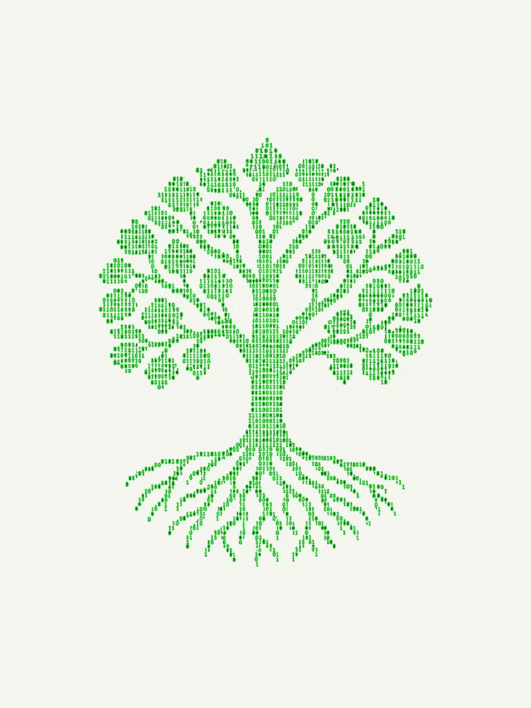 Thumbnail 4 of 4, Samsung Galaxy Phone Case, Binary Code Tree with Roots designed and sold by Quirky Cotton Collective.