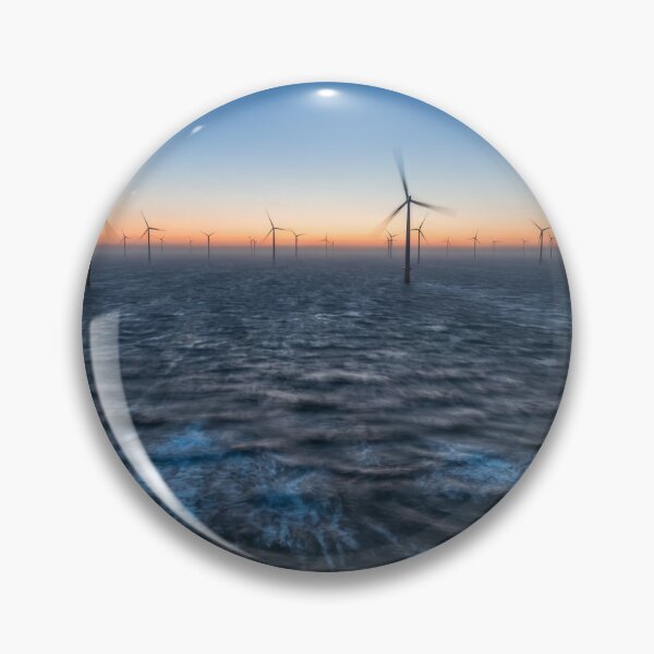 Item preview, Offshore Wind Farm At Twilight Sea designed and sold by KaiWaiGallery.