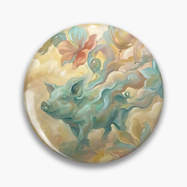 Item preview, Dreaming Mini Pig – A World Above the Clouds designed and sold by PictoVibe.