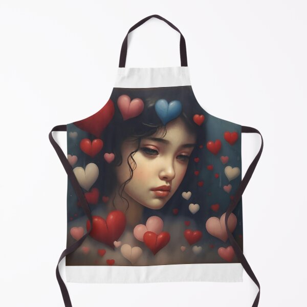Item preview, A Heart Full of Dreams – Romantic Girl with Floating Hearts designed and sold by tambanow.