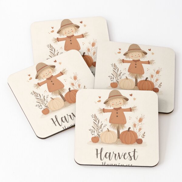 Item preview, Autumn Scarecrow and Pumpkins Fall Harvest Illustration designed and sold by Boddicca.