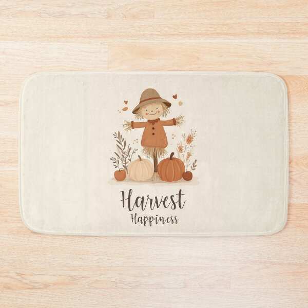 Item preview, Autumn Scarecrow and Pumpkins Fall Harvest Illustration designed and sold by Boddicca.
