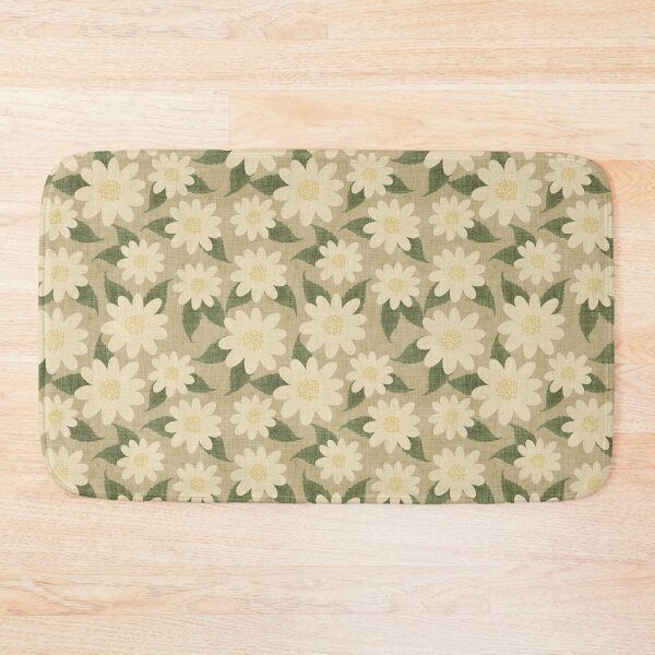 Item preview, Vintage Daisy Floral in Sage Green and Cream designed and sold by lynnwebbartist.